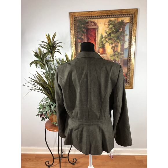 Emily Women Single Button Blazer Brown Size 14 Lapel Notch Collar Executive - Picture 4 of 13